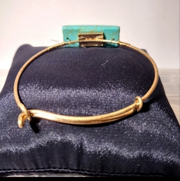 Semi Precious Stone Wire Bangle Bracelet NWT - Picture 2 of 2